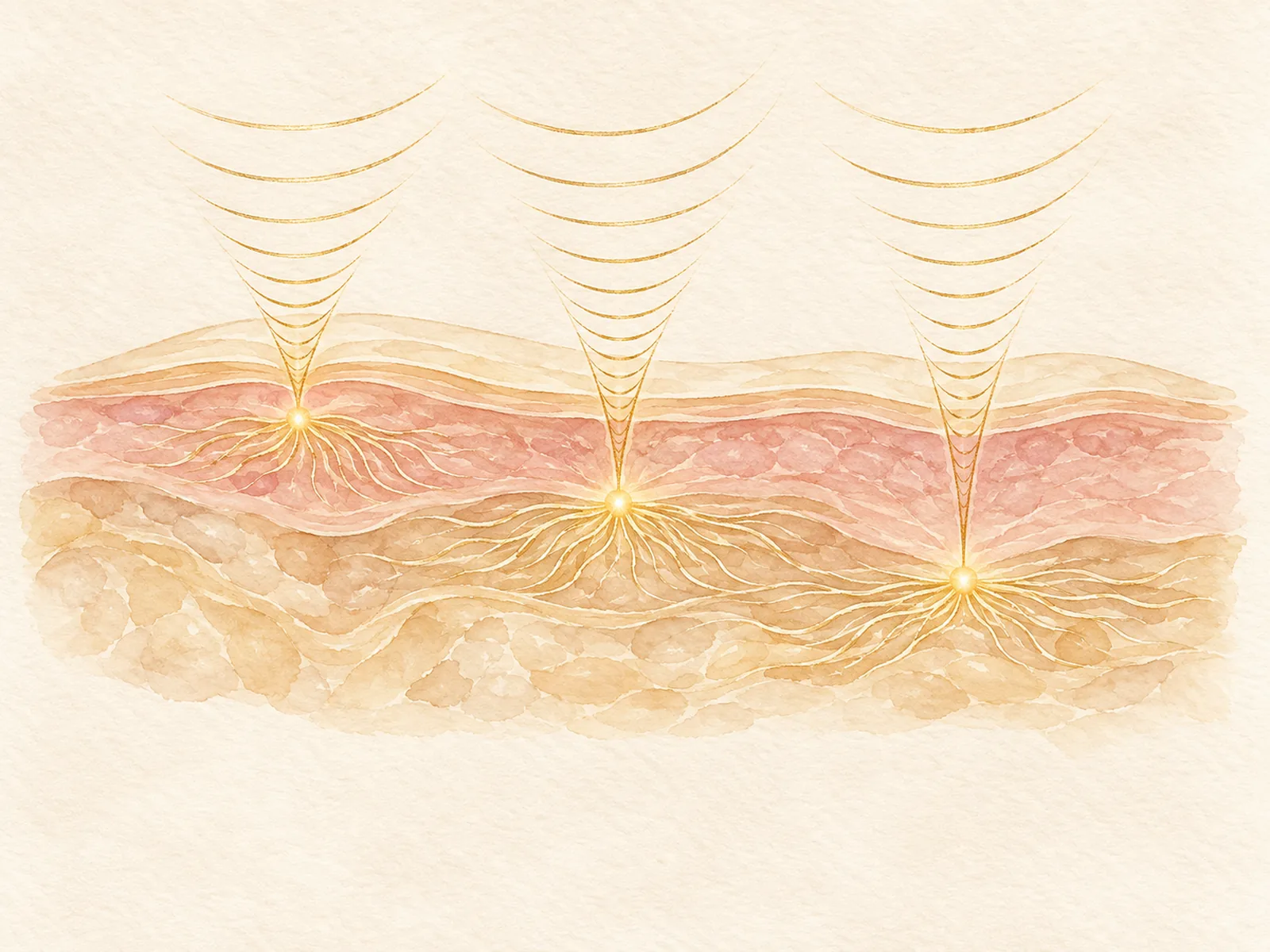 Ilustración en acuarela de la zona tratada con salud íntima – HIFU vaginal ZEU5